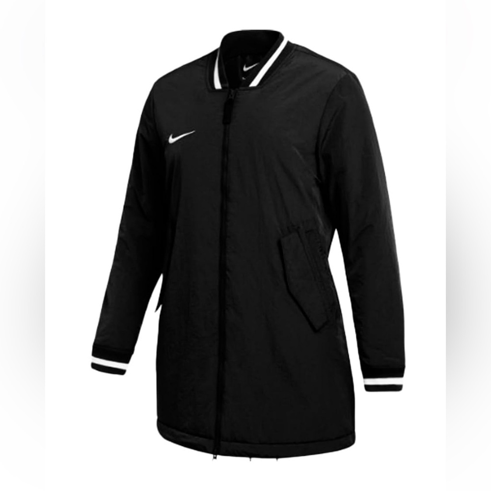 Nike Women's Jacket Medium Long Dugout Bench Black Zip DC9103-010 Softball‎ NWT